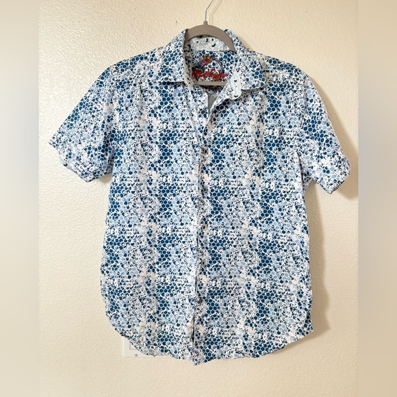 Robert Graham Honeycomb Print Blue button up size medium - Picture 1 of 2
